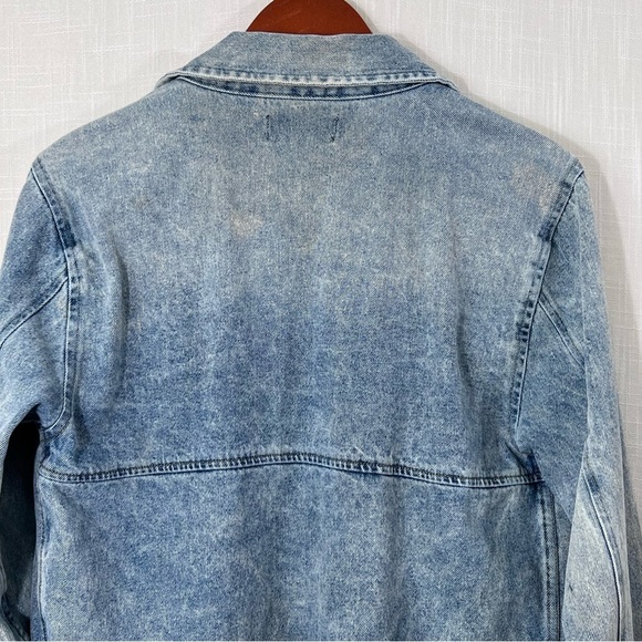 No Boundaries Y2K Acid Washed Denim Shirt Jacket Size XS - Picture 10 of 13